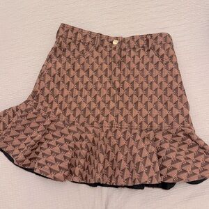 Sandro Women’s Ruffled Patterned mini Denim Skirt
